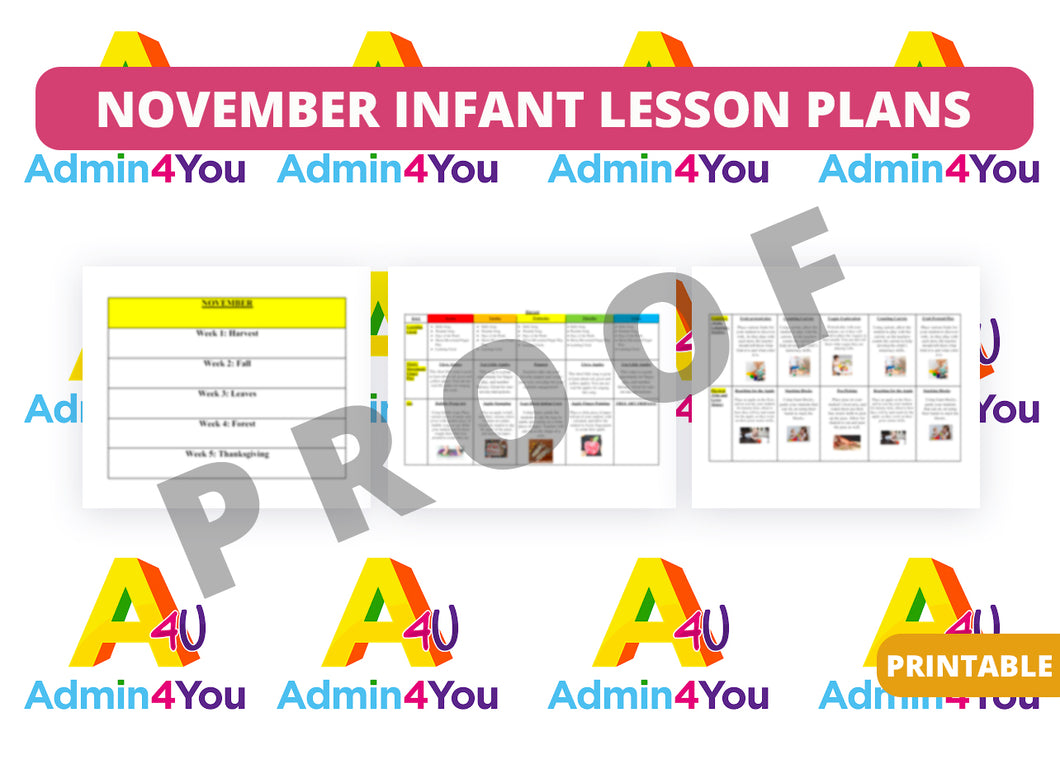 November Infant Lesson Plans