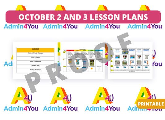 October 2's and 3's Lesson Plans