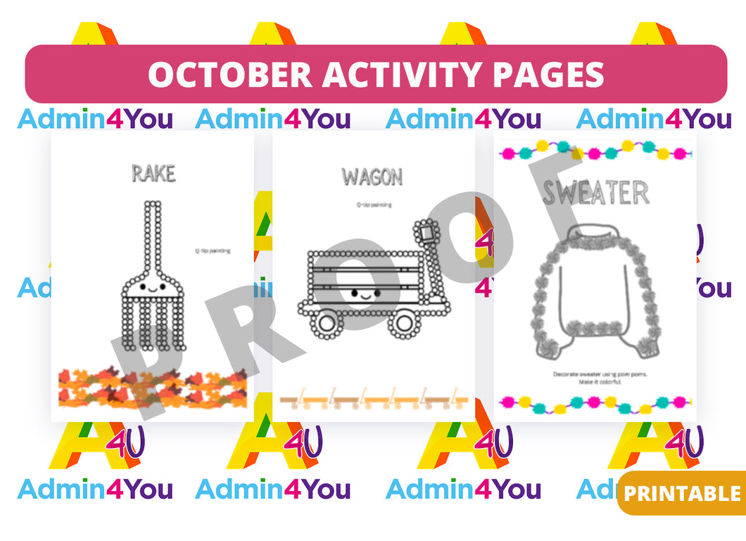 October Activity Pages