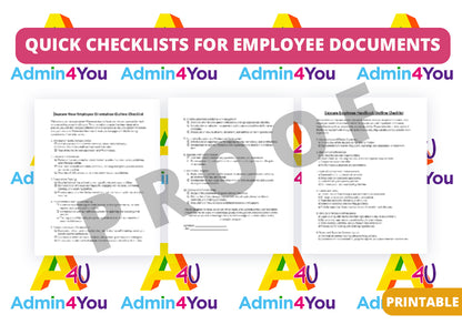 Quick Reference Checklist - Employee Handbook and Employee Orientation