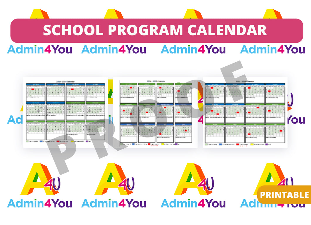 School Program Calendar