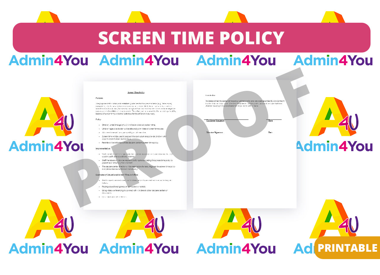 Writing Drive Time Policy Example Screen Time Policy – Admin For You