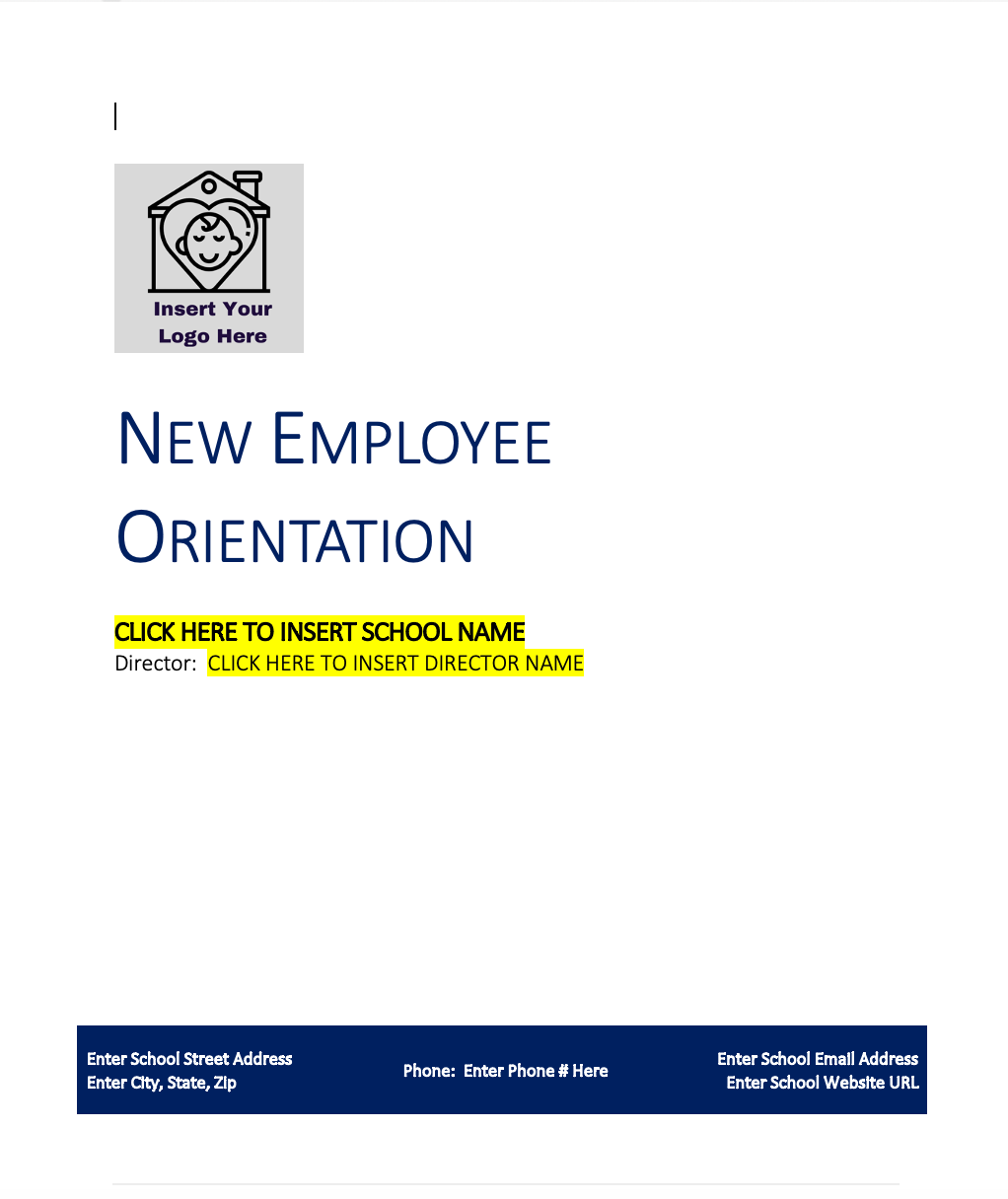 New Employee Orientation Binder