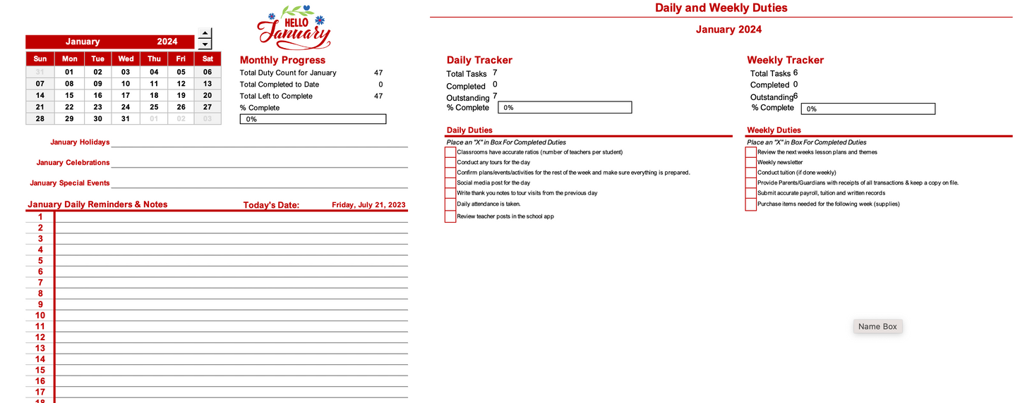 Director's Duties Tracker, Workbook and Planner 2025