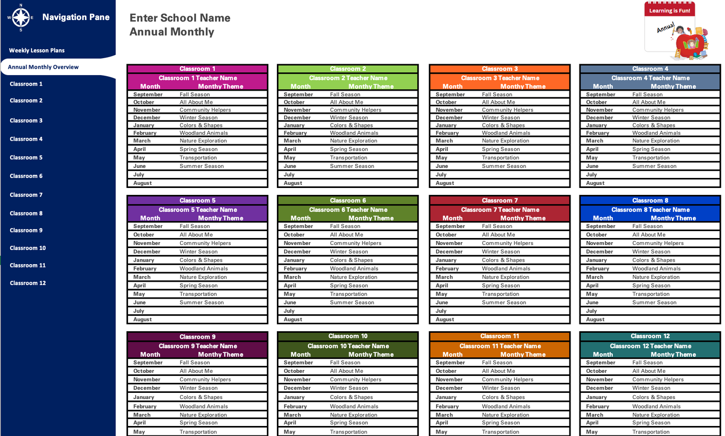 Lesson Plan Organizer Workbook