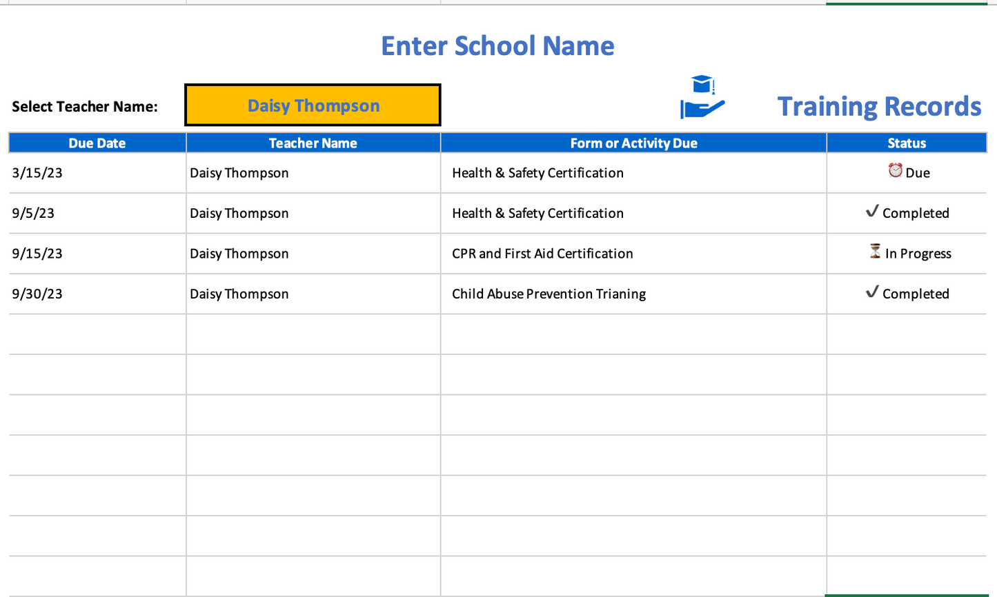 Teacher Documentation Tracker