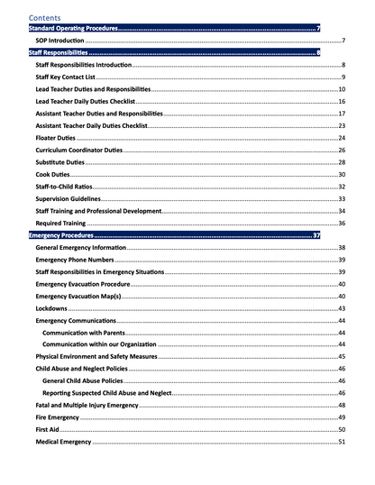 Standard Operating Procedures (SOP)