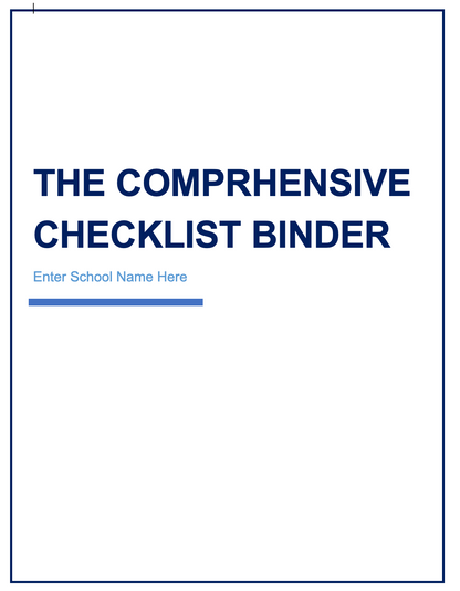 The Comprehensive Checklist Binder