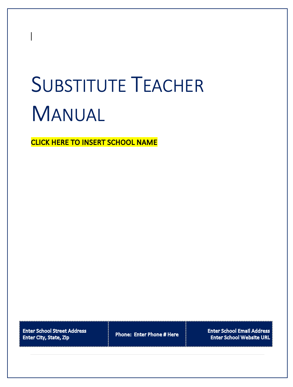 Substitute Teacher Manual