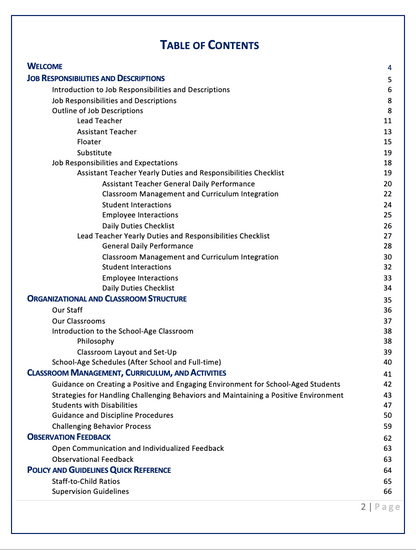 Classroom Manual for School Age