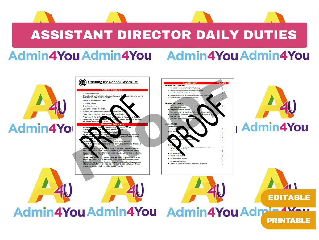 Assistant Director Daily Checklist