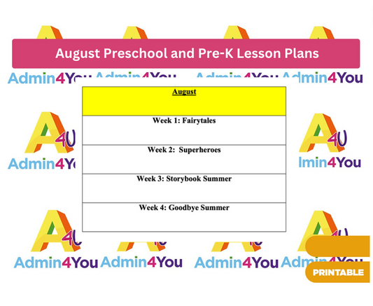 August Preschool and Pre-K Lesson Plans