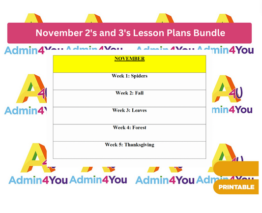 November 2's and 3's Lesson Plans Bundle