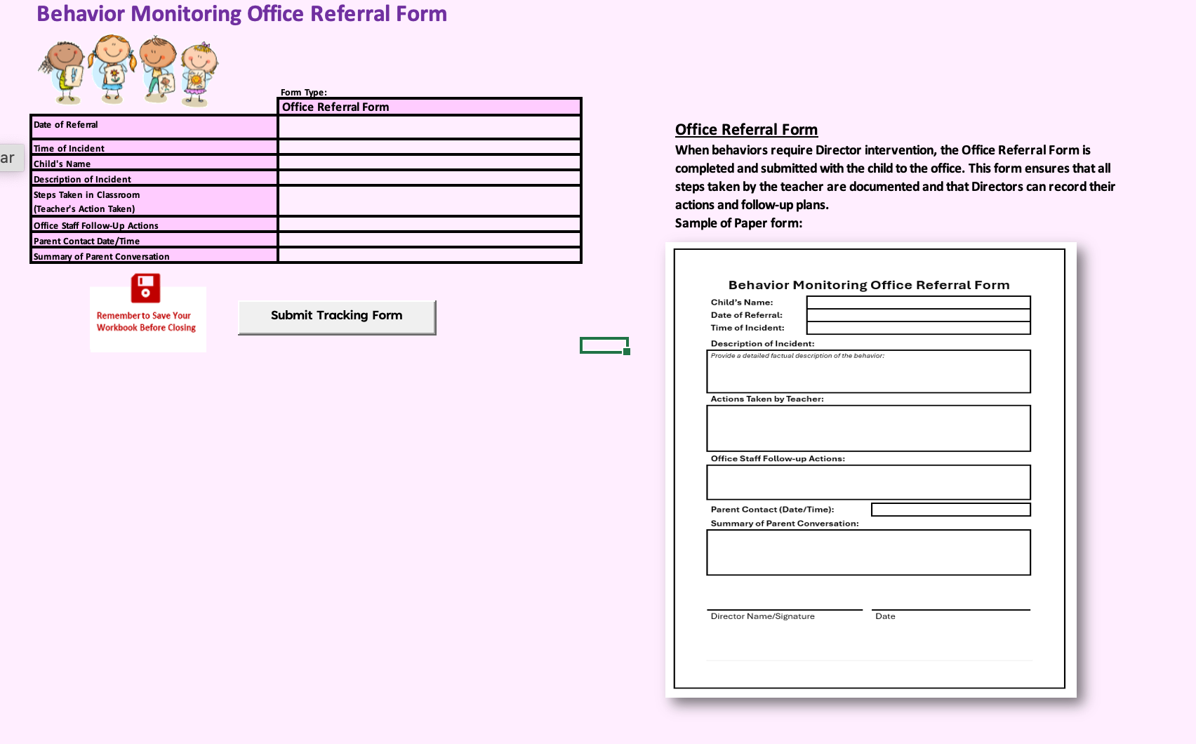 Example Behavior Monitor By Letter Childcare Behavior Monitoring Procedure and Tracking System â Admin For You