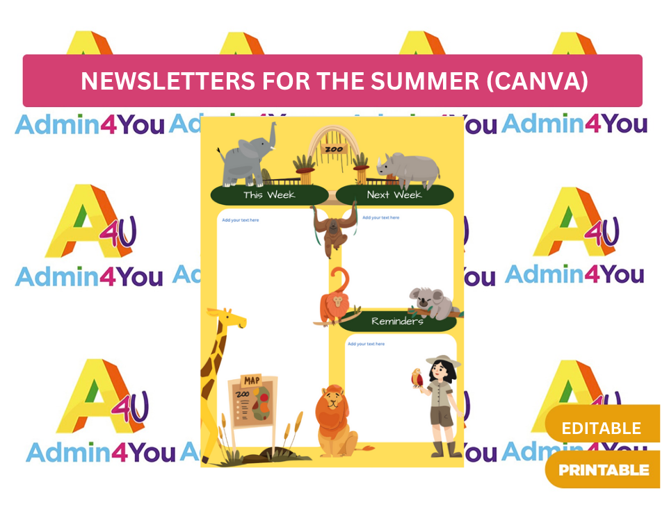Summer Newsletter Design Example Newsletters for the Summer (Canva) – Admin For You
