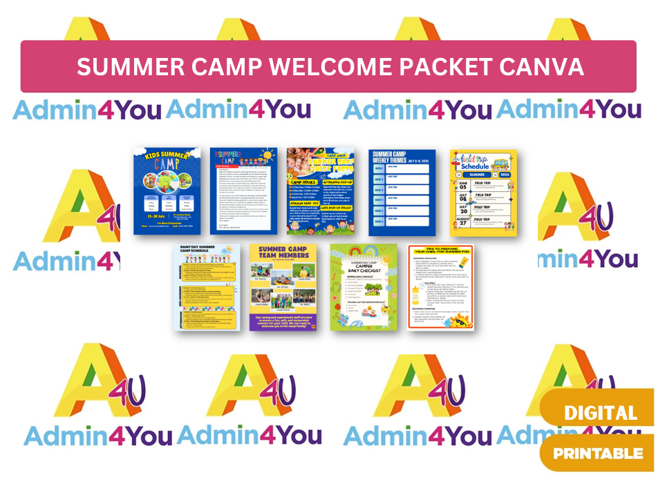 Summer Camp Welcome Packet on Canva