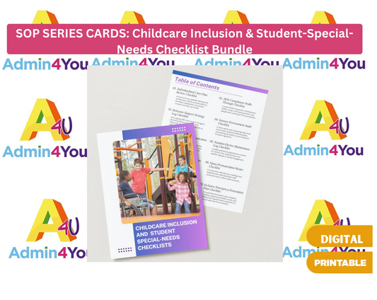 SOP Series: Childcare Inclusion and Student-Special-Needs Checklist Bundle