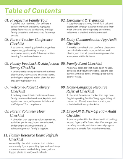 SOP Series: The Complete Childcare Compliance and Quality Checklist Binder
