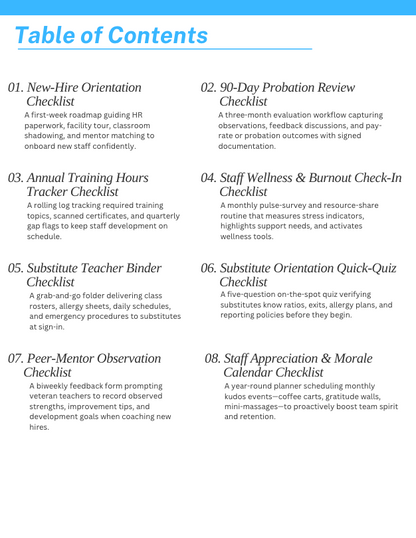 SOP Series: The Complete Childcare Compliance and Quality Checklist Binder