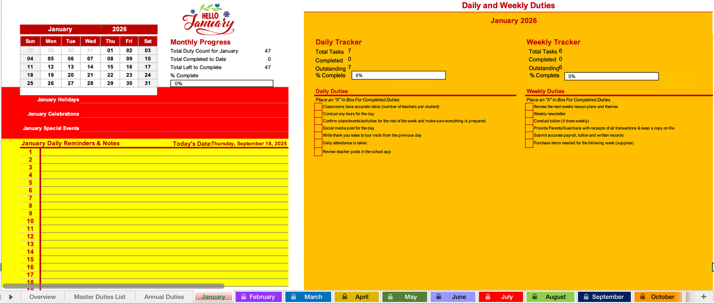 Director's Duties Tracker, Workbook and Planner 2026