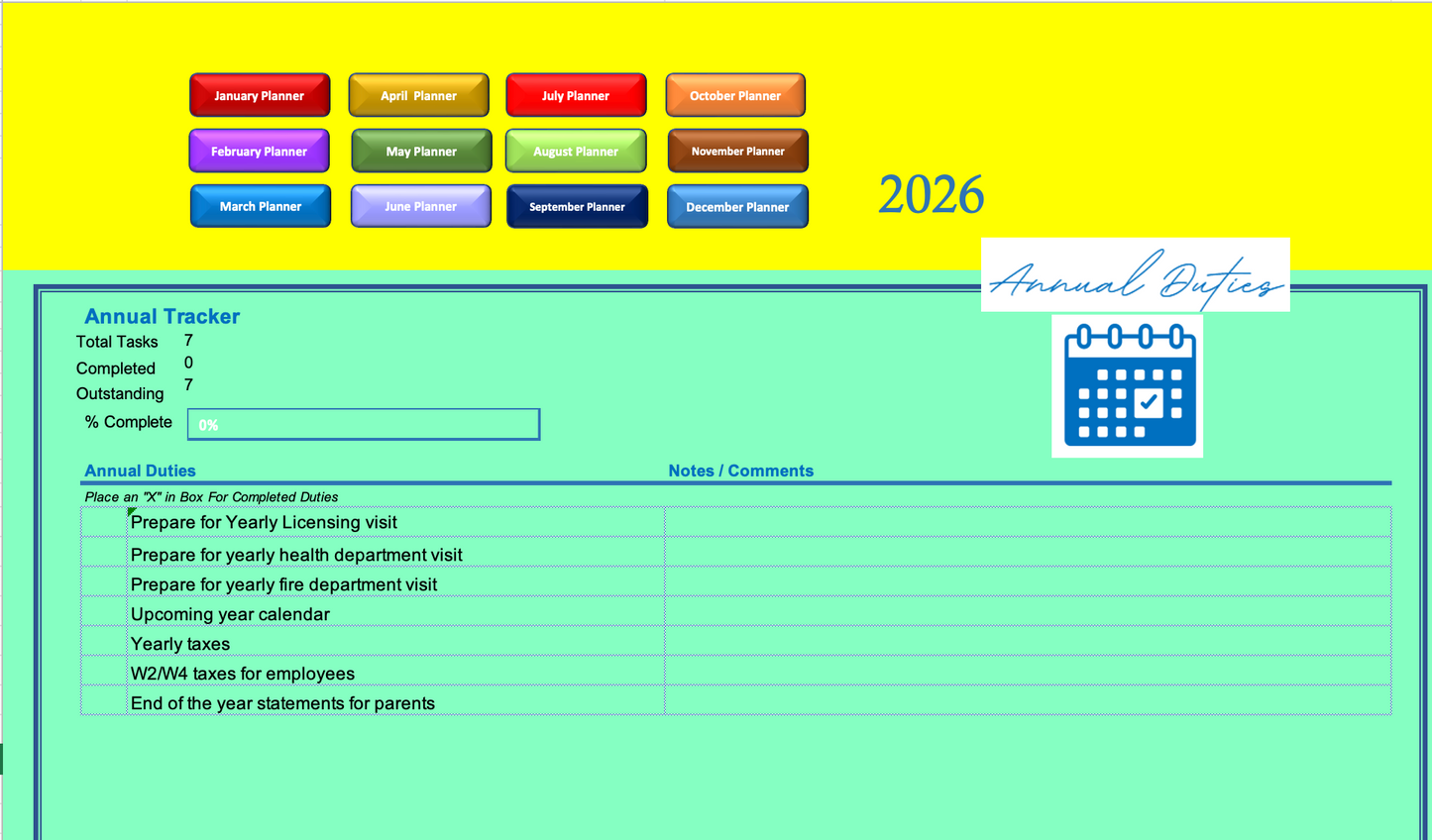 Director's Duties Tracker, Workbook and Planner 2026