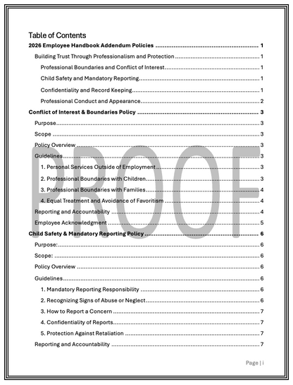2026 Employee Handbook Addendum