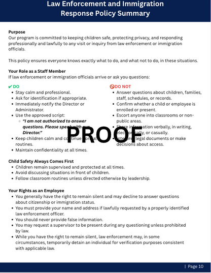Childcare Law Enforcement Readiness Toolkit