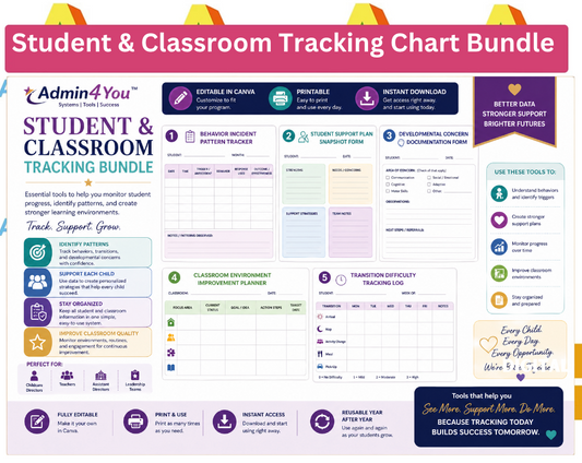 Student and Classroom Tracking Chart Bundle