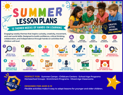 Summer Camp Plans for School-Age (Bundle 4)