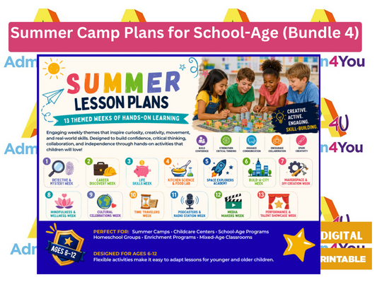 Summer Camp Plans for School-Age (Bundle 4)