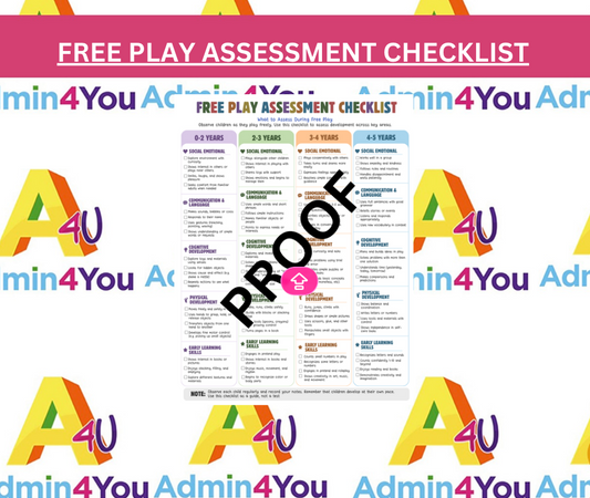 Free Play Assessment Checklist (Editable Canva Template)