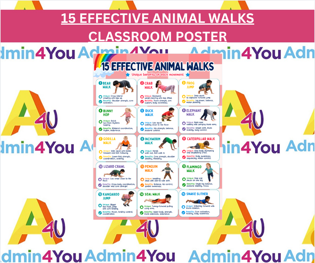 Classroom Poster: Effective Animal Walks