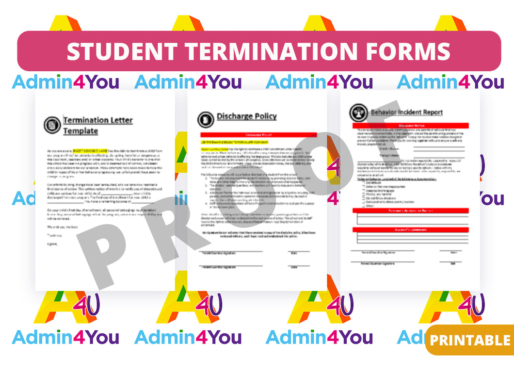 Student Termination Forms