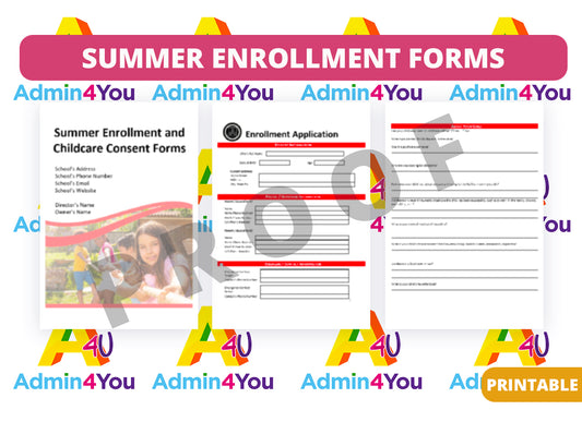 Summer Enrollment Forms