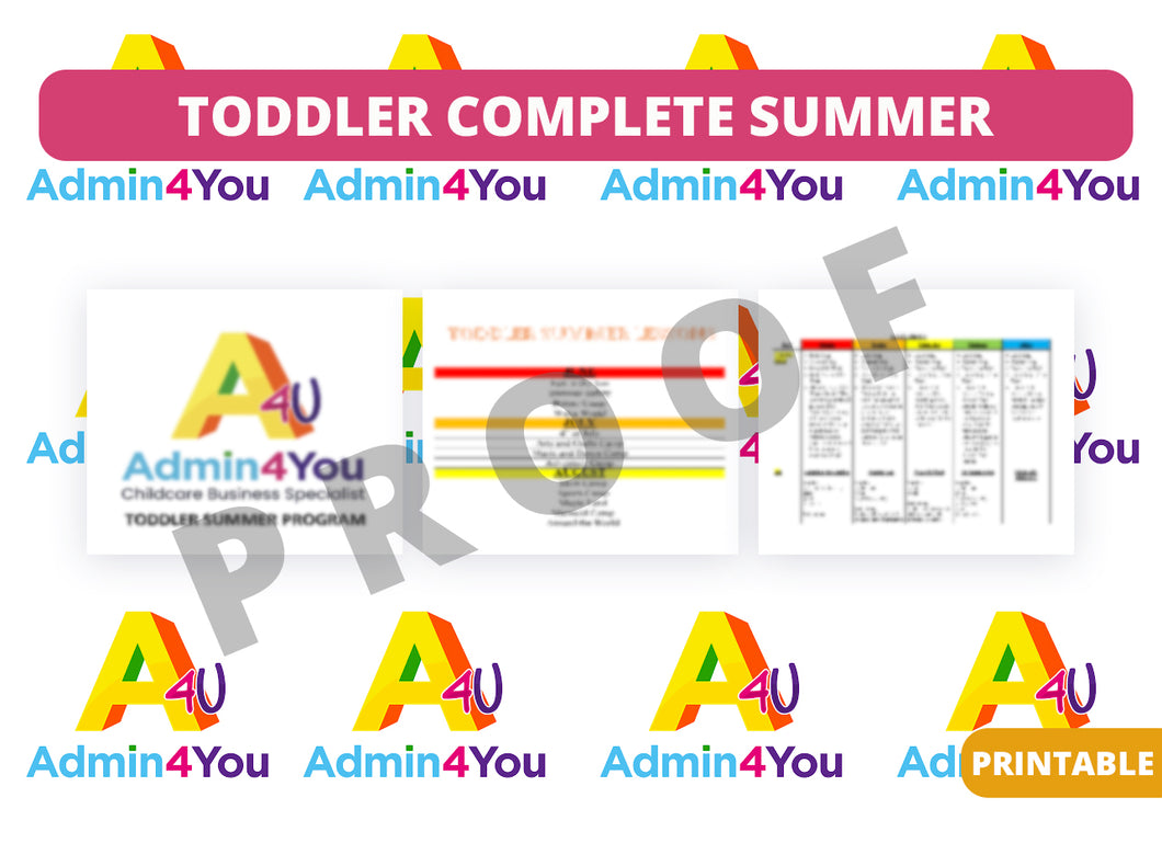 Summer Camp Plans for Toddlers (Bundle 1)