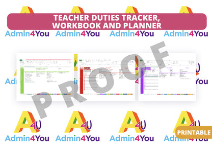 Teacher Duties Tracker, Workbook, and Planner