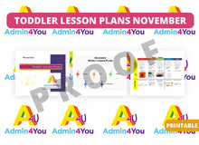 Load image into Gallery viewer, November Toddler Lesson Plans
