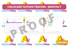 Load image into Gallery viewer, Childcare Tuition Tracker - Monthly Rates
