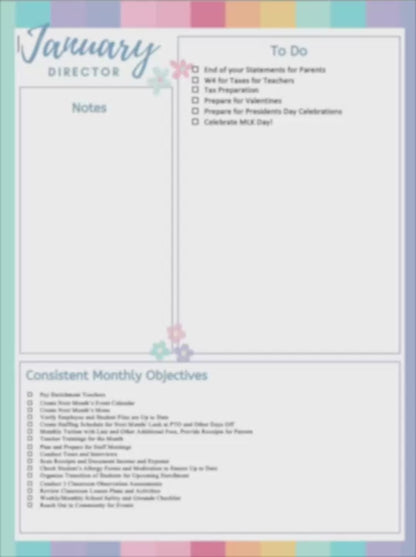 12 Months Complete Set Duties Checklists