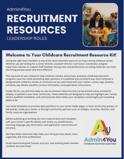 Childcare Recruitment Resource Toolkits