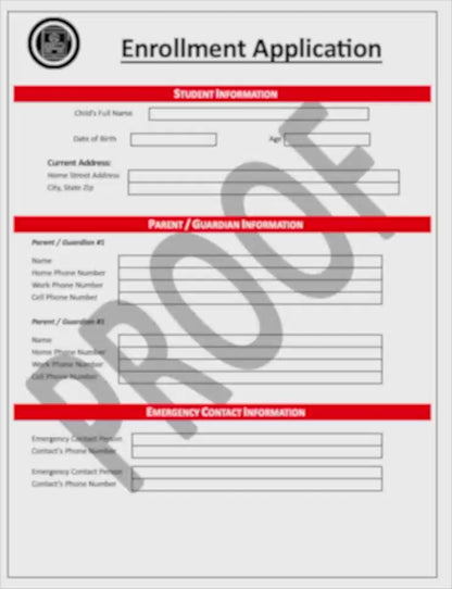 Enrollment Application for Students