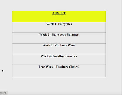 August 2's and 3's Lesson Plans