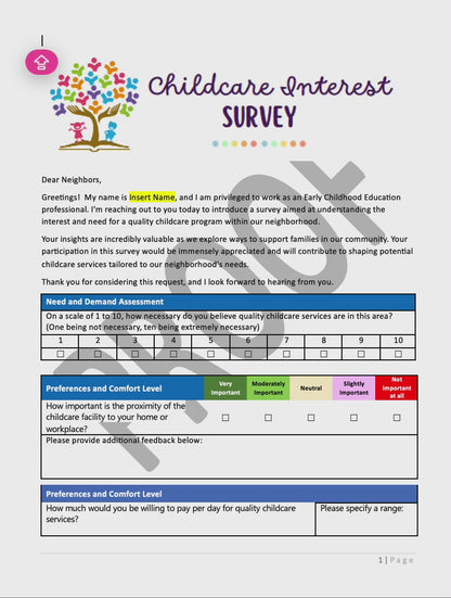 Survey of Childcare Interest