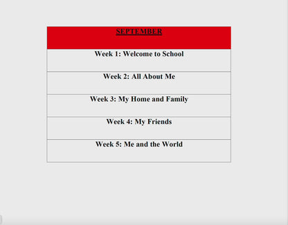 September 2's and 3's Lesson Plans