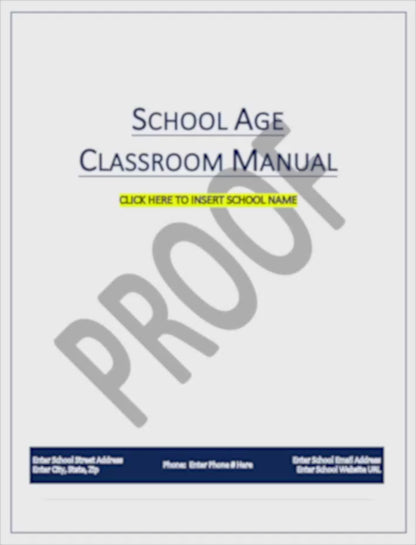 Classroom Manual for School Age