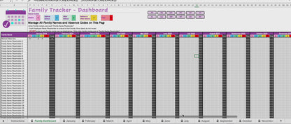 Family Attendance Tracker - Track Up To 100 Families