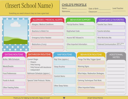 Child Information Form Bundle