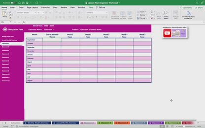 Lesson Plan Organizer Workbook