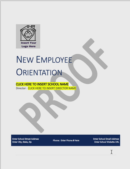 New Employee Orientation Binder