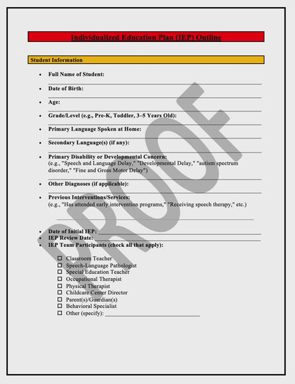 Individualized Education Plan (IEP)